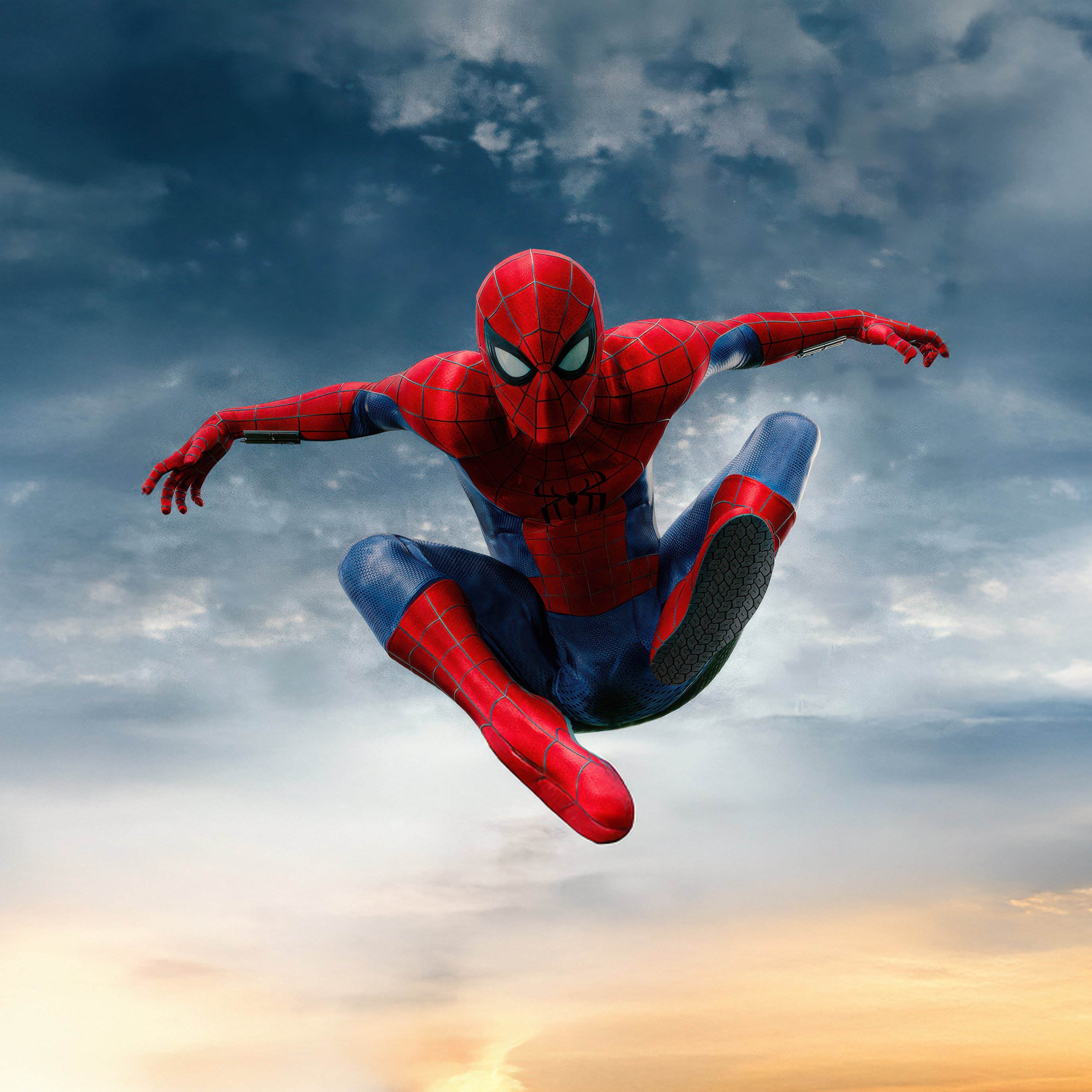 Spider-Man jumping in the sky - Wallpapers for iPad Pro 13″ in 2752x2752 resolution
