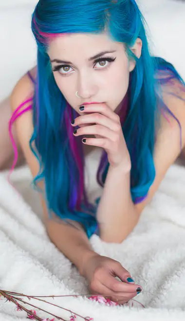 People wallpapers: Fay Suicide, makeup, blue hair, piercing