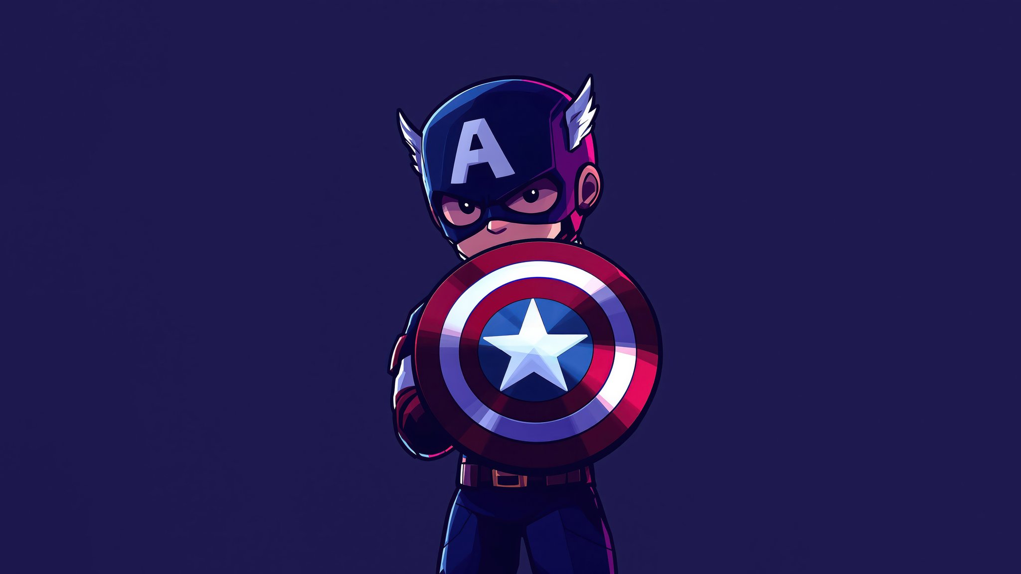 Little Captain America with a shield - QWXGA wallpapers in 2048x1152 resolution