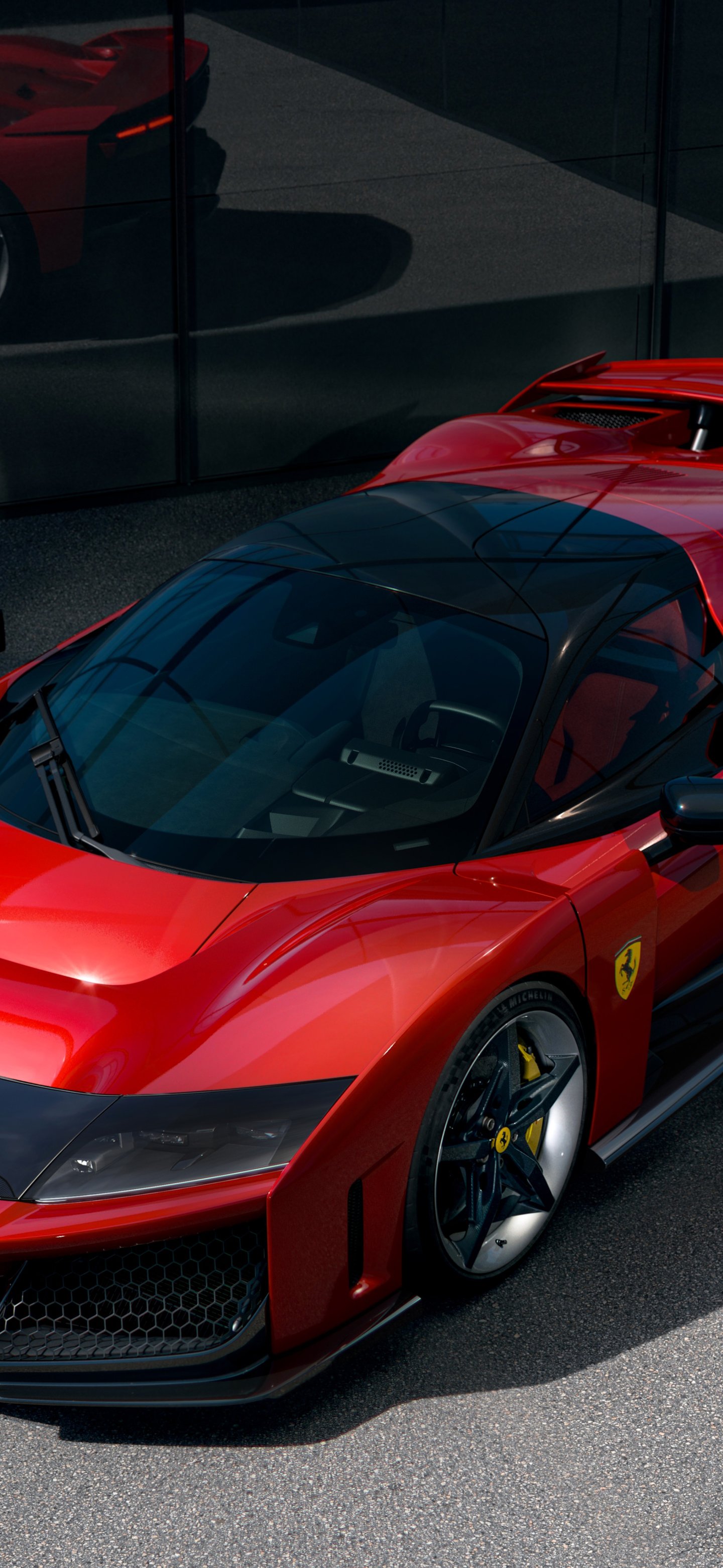Red Ferrari F80 front view - Wallpapers for Samsung Galaxy S24/S24 Ultra/S25 Ultra/S25+/S26 Ultra in 1440x3120 resolution