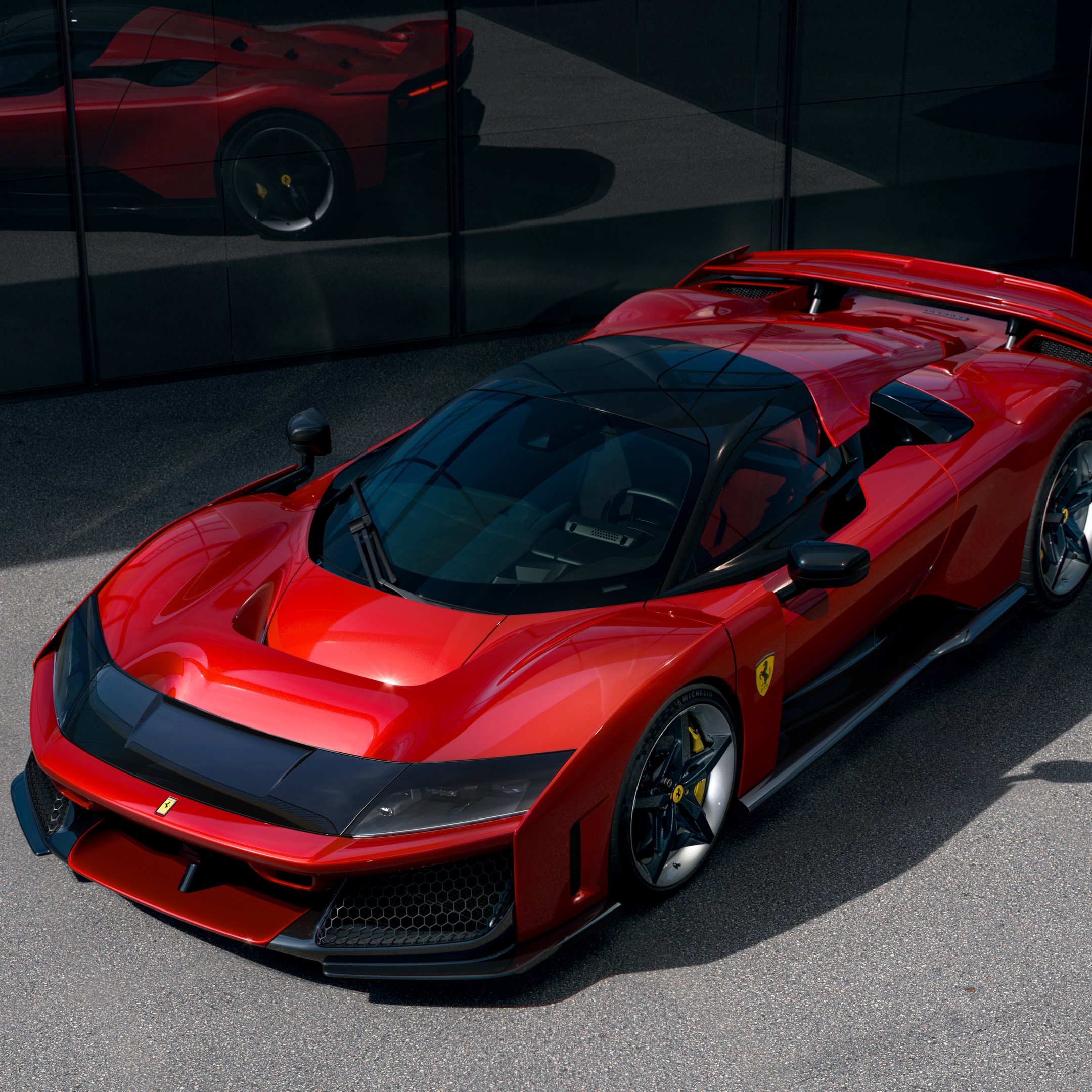 Red Ferrari F80 front view - Wallpapers for iPad 10.2″ in 2160x2160 resolution
