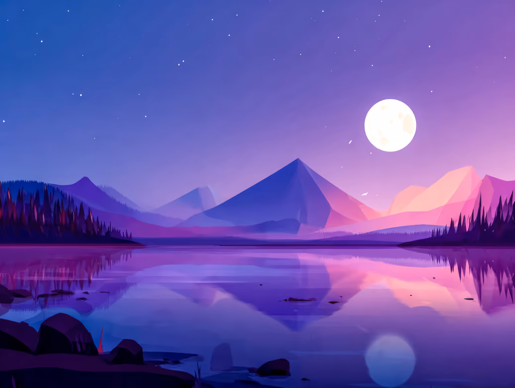 Low poly mountains lake under the moon - WUXGA wallpapers in 1920x1200 resolution