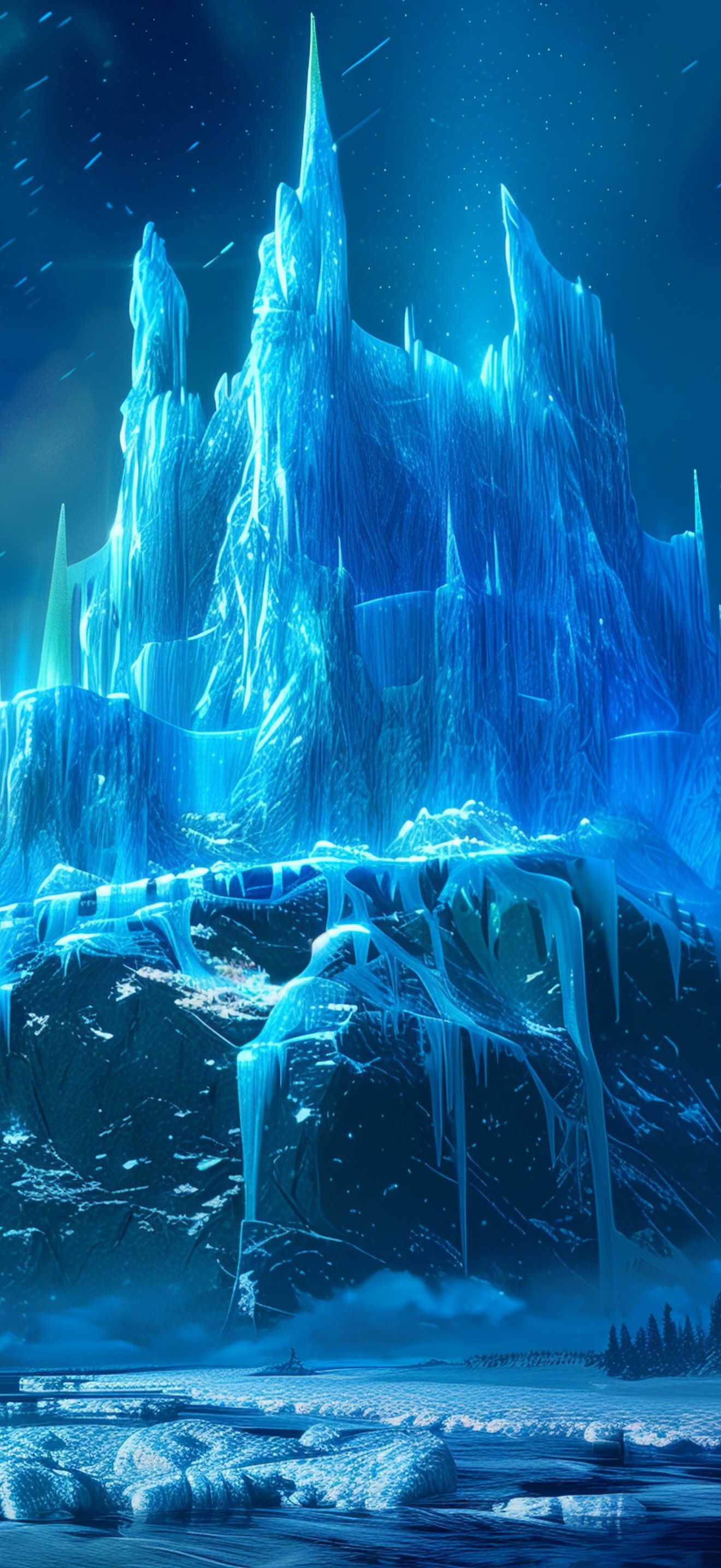 Ice mountain with Northern Lights - Wallpapers for iPhone 18 Pro Max/17 Pro Max/16 Pro Max in 1320x2868 resolution