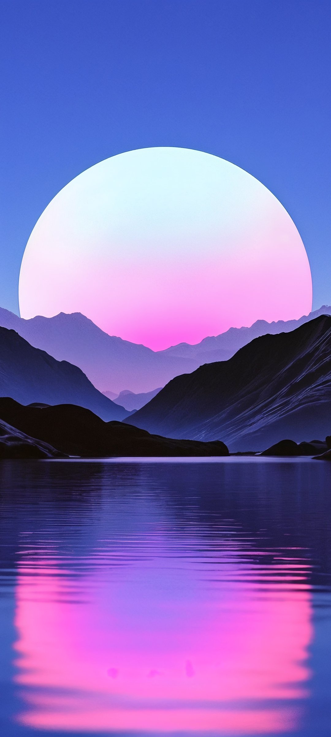 Sunset over tranquil mountain lake - Wallpapers for Samsung Galaxy M55, POCO M4/X4/X5, Xiaomi Redmi 12/13/Note 13/Note 14/Note 14S in 1080x2400 resolution
