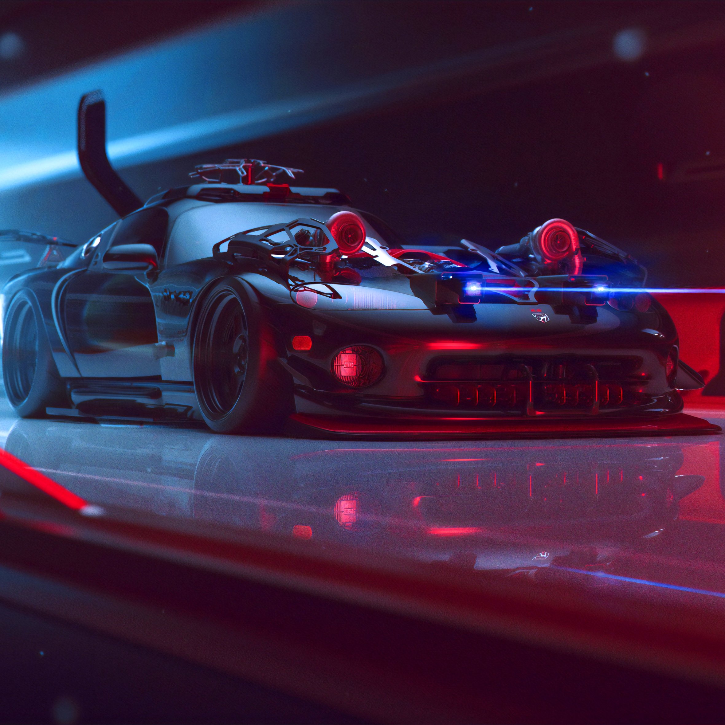Cyber Dodge Viper with Lasers - Wallpapers for iPad Air 10.9″ in 2360x2360 resolution