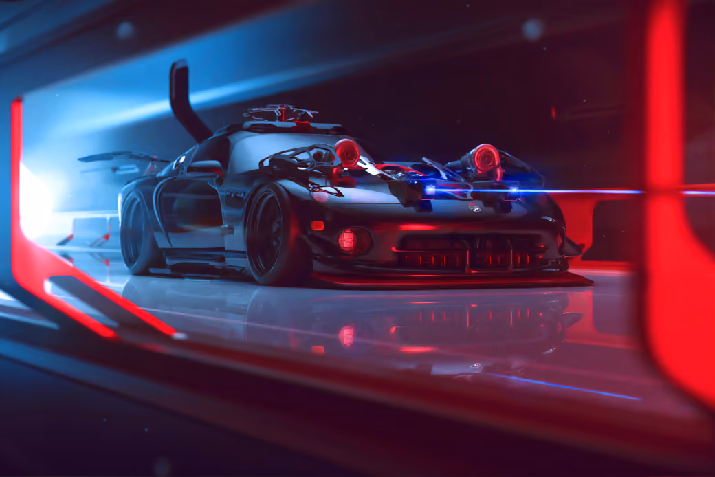 Кибер Dodge Viper с лазерами - Full HD обои в разрешении 1920x1080