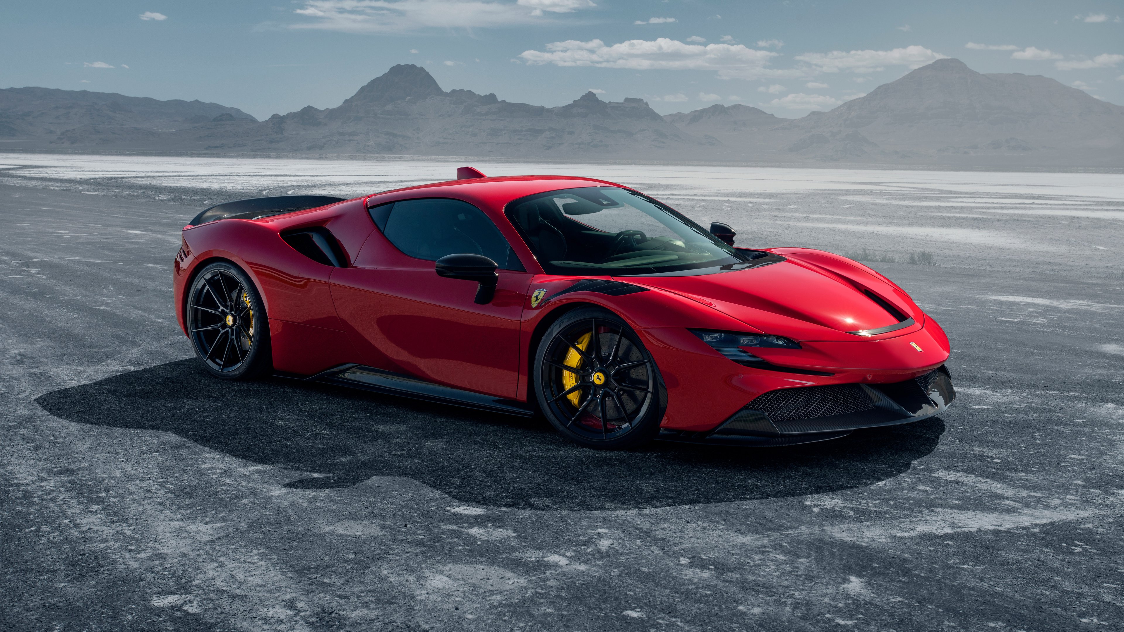 Red Ferrari SF90 Stradale on the side - 4K PC Wallpapers in 3840x2160 resolution