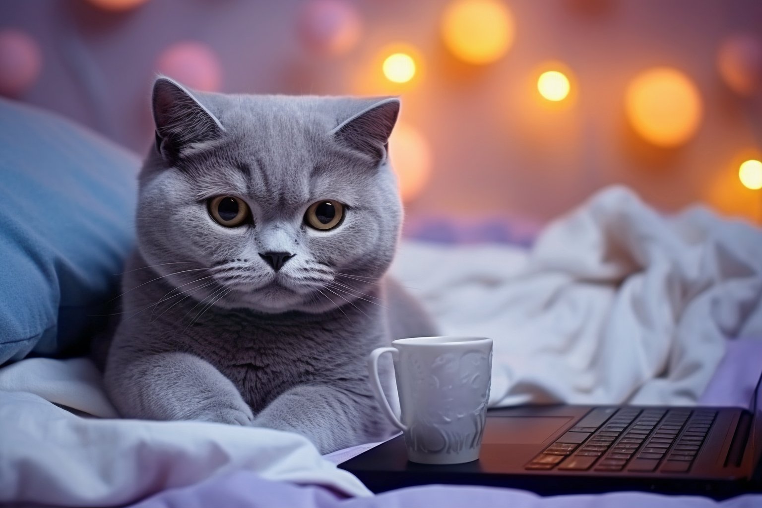 British cat in a cozy environment - Microsoft Surface 12.4″ wallpapers in 1536x1024 resolution
