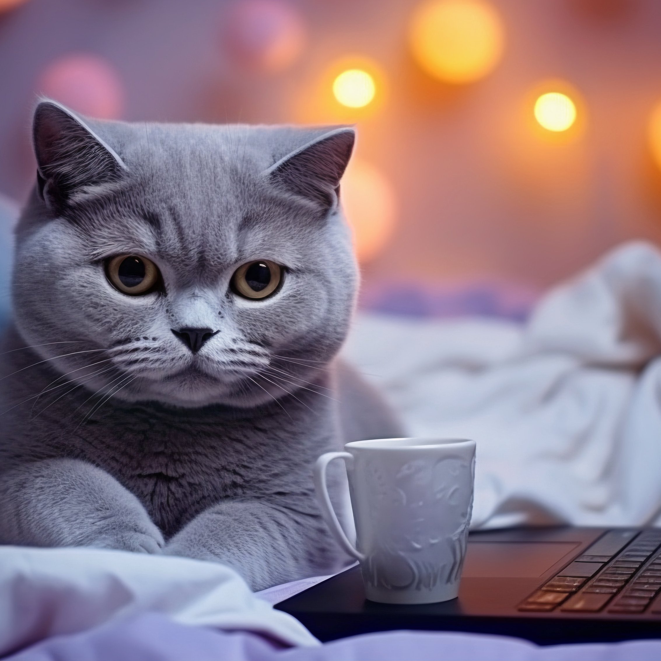 British cat in a cozy environment - Wallpapers for iPad mini 8.3″ in 2266x2266 resolution