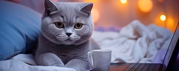 UltraWide 21:9 обои чашка (2560x1080): кошка, уют, комната, ноутбук