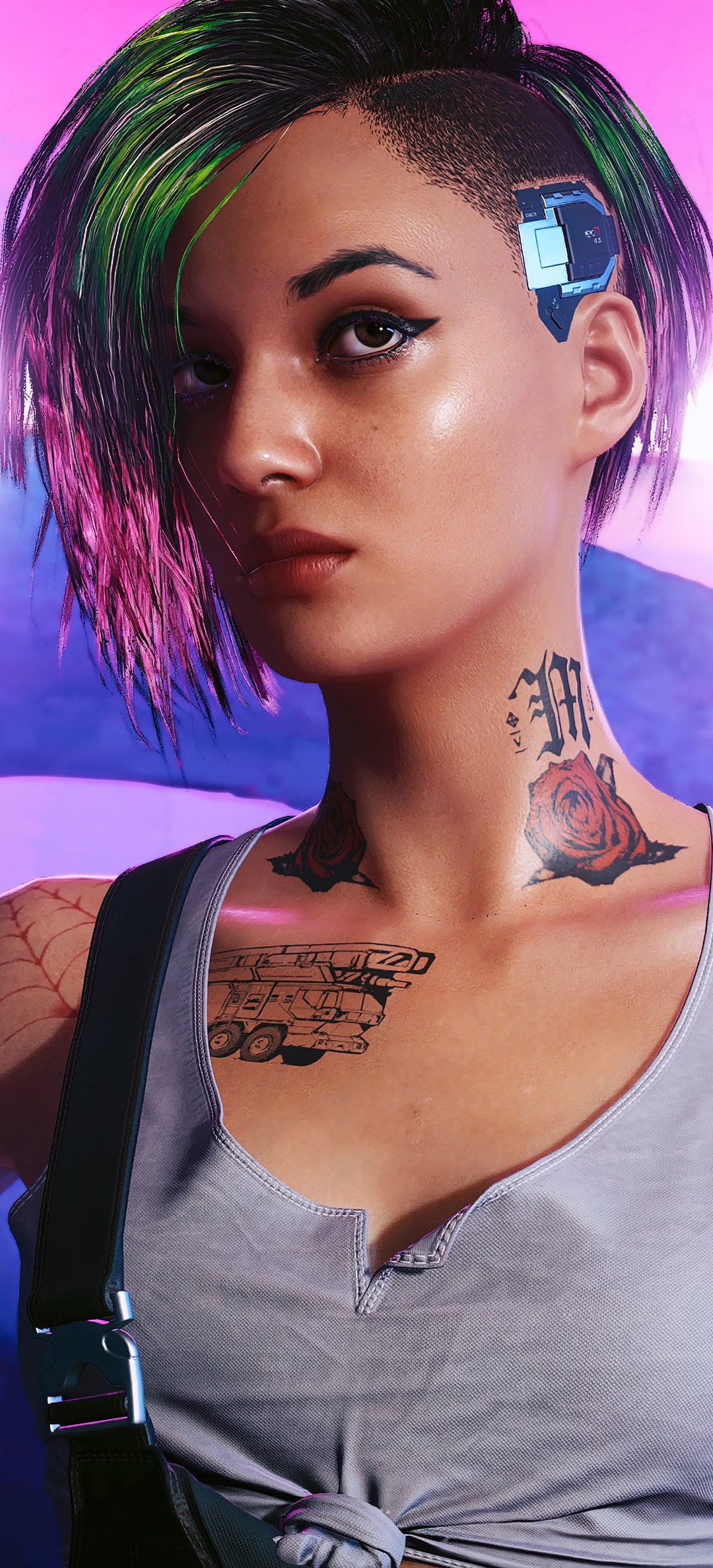 Judy Alvarez with tattoos - Wallpapers for Honor/Huawei in 1080x2376 resolution