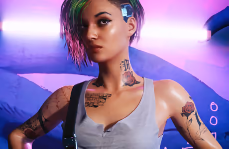 Games wallpapers: Judy Alvarez, Cyberpunk 2077, tattoos, cybernetic implants