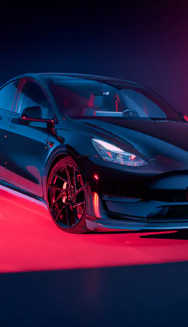 Обои для iPhone X/XS/11 Pro (1125x2436): Tesla Model Y, Novitec, обвес, карбон