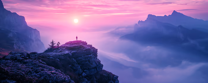 Nature wallpapers: sunset, mountains, Sun, fog