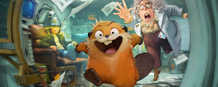UltraWide 32:9 wallpapers (3840x1080): Hoppers, cartoon, beaver, lab