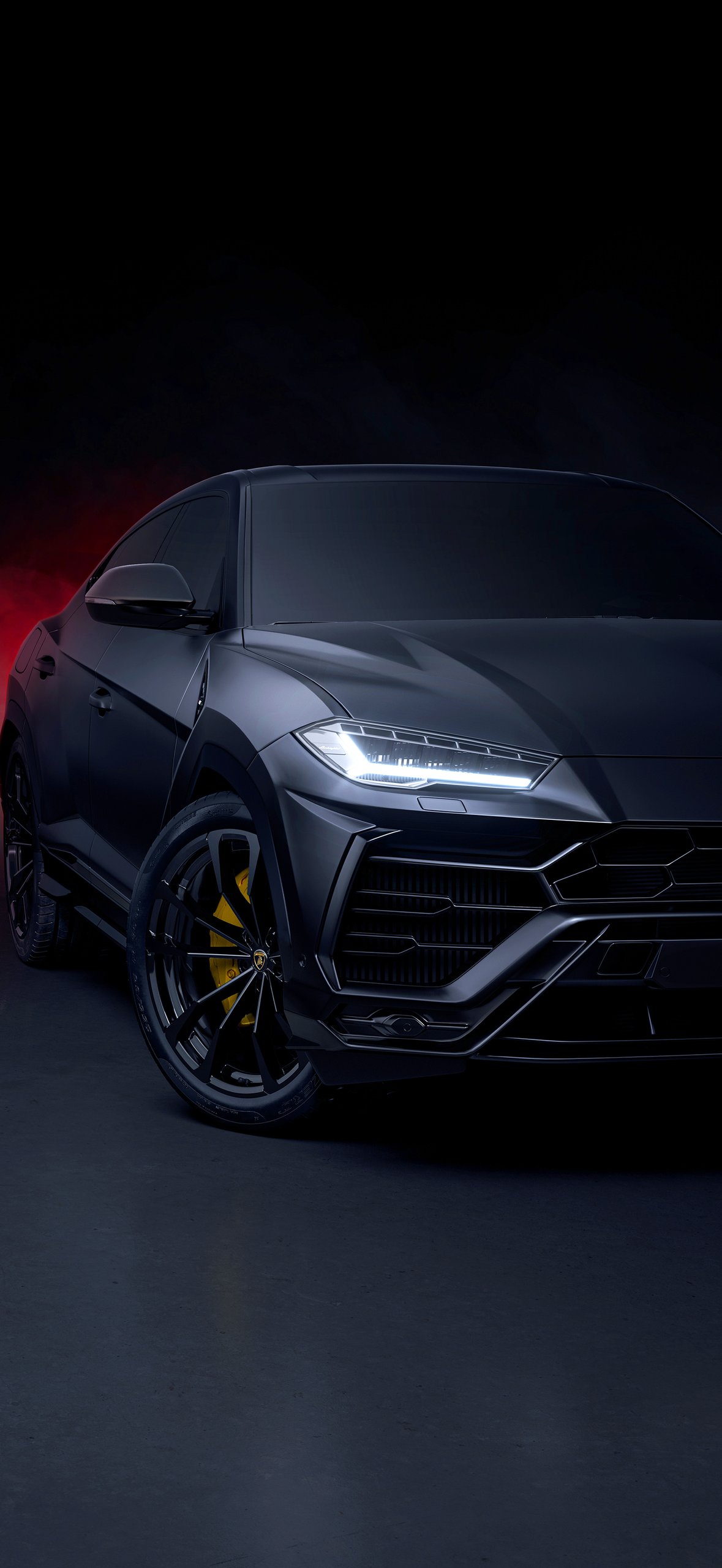 Black Lamborghini Urus front - Wallpapers for iPhone 14 Pro/15 Pro in 1179x2556 resolution