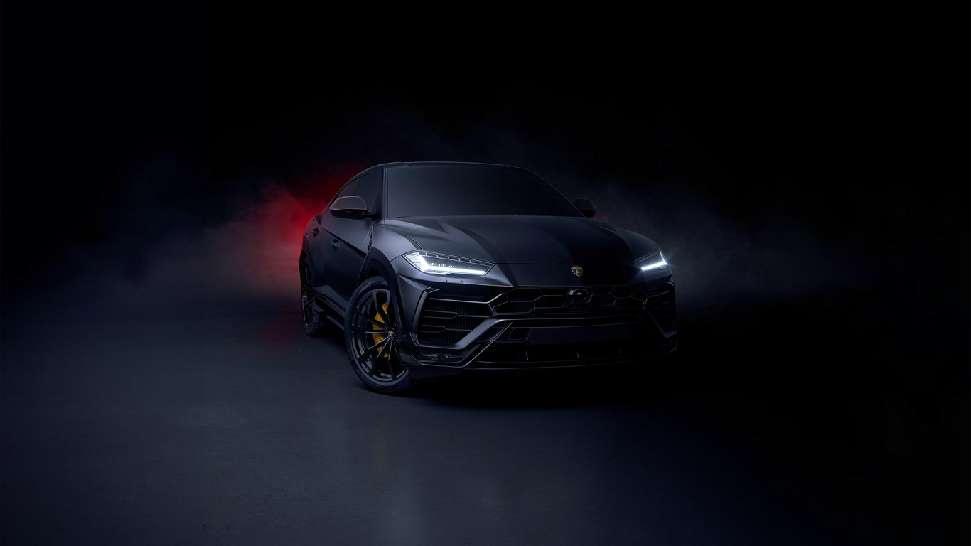 Black Lamborghini Urus front - Laptop Wallpapers in 1366x768 resolution