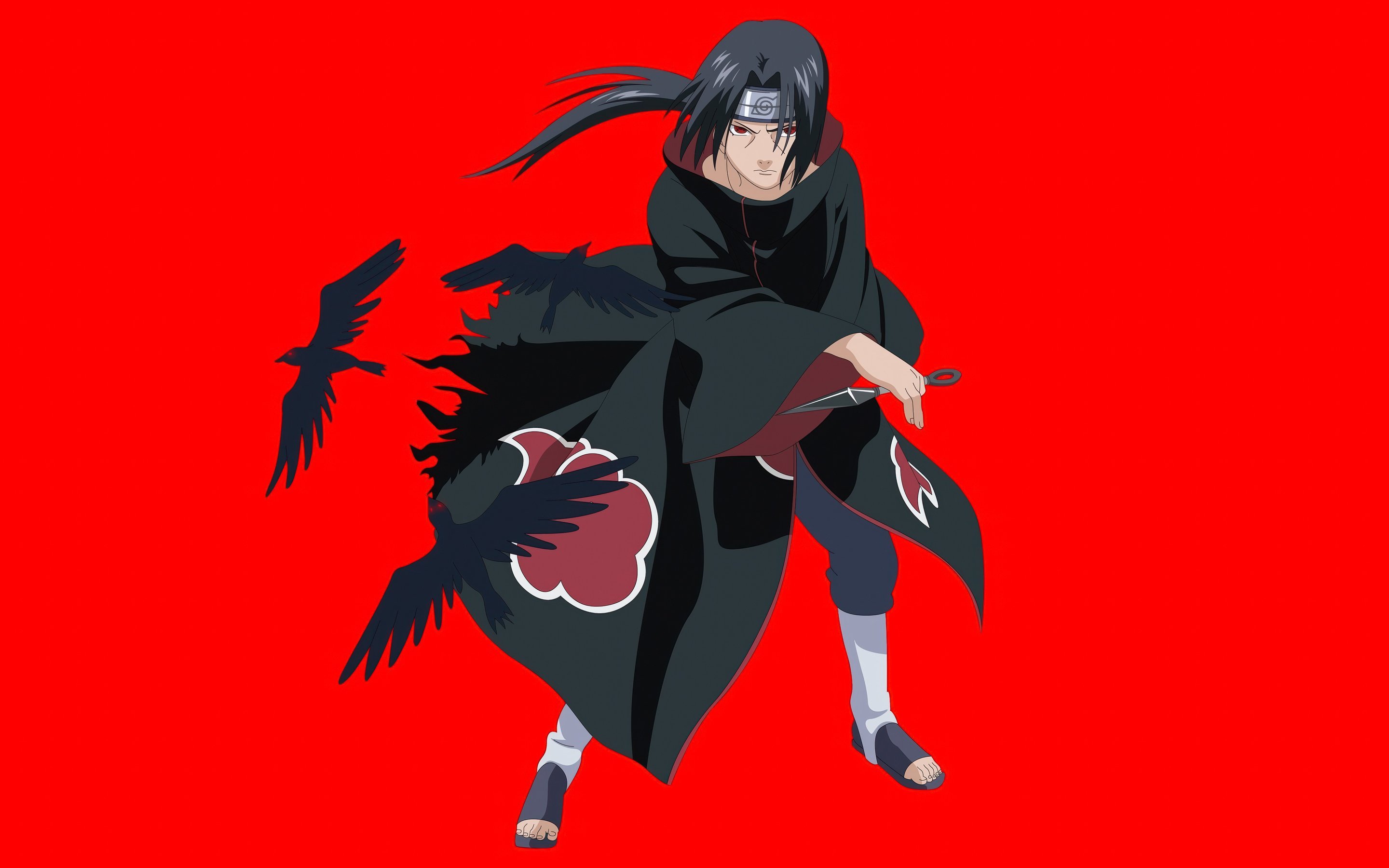 Itachi Uchiha with Sharingan and Crows - Wallpapers for Apple MacBook 15″ in 2880x1800 resolution