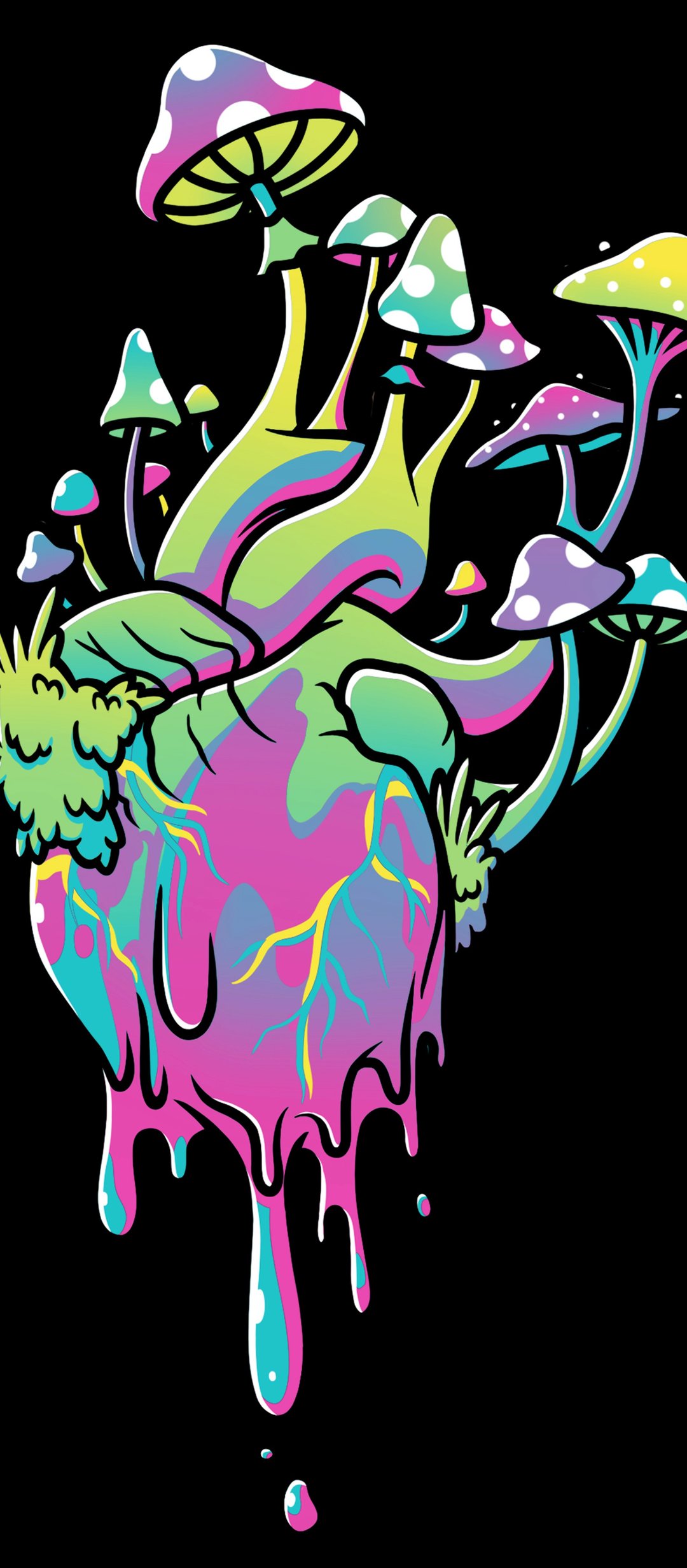 Minimalistic bright mushrooms - Wallpapers for TECNO/Infinix in 1080x2460 resolution