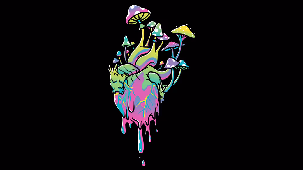 Minimalistic bright mushrooms - Wallpapers for Samsung, HTC, Sony in 540x960 resolution
