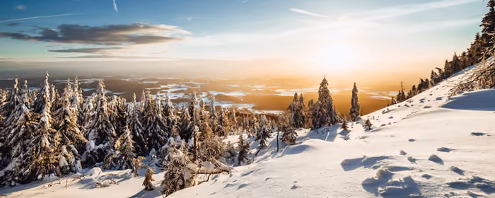 UltraWide 32:9 Cold wallpapers (5120x1440): winter, mountains, sunset, evening