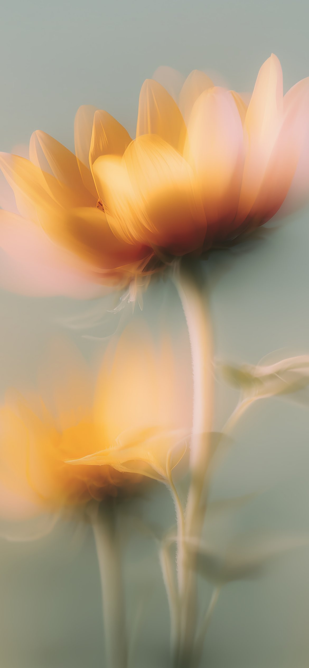 Yellow flowers with a blurred effect - Wallpapers for iPhone 12 Pro/13 Pro/14 in 1170x2532 resolution