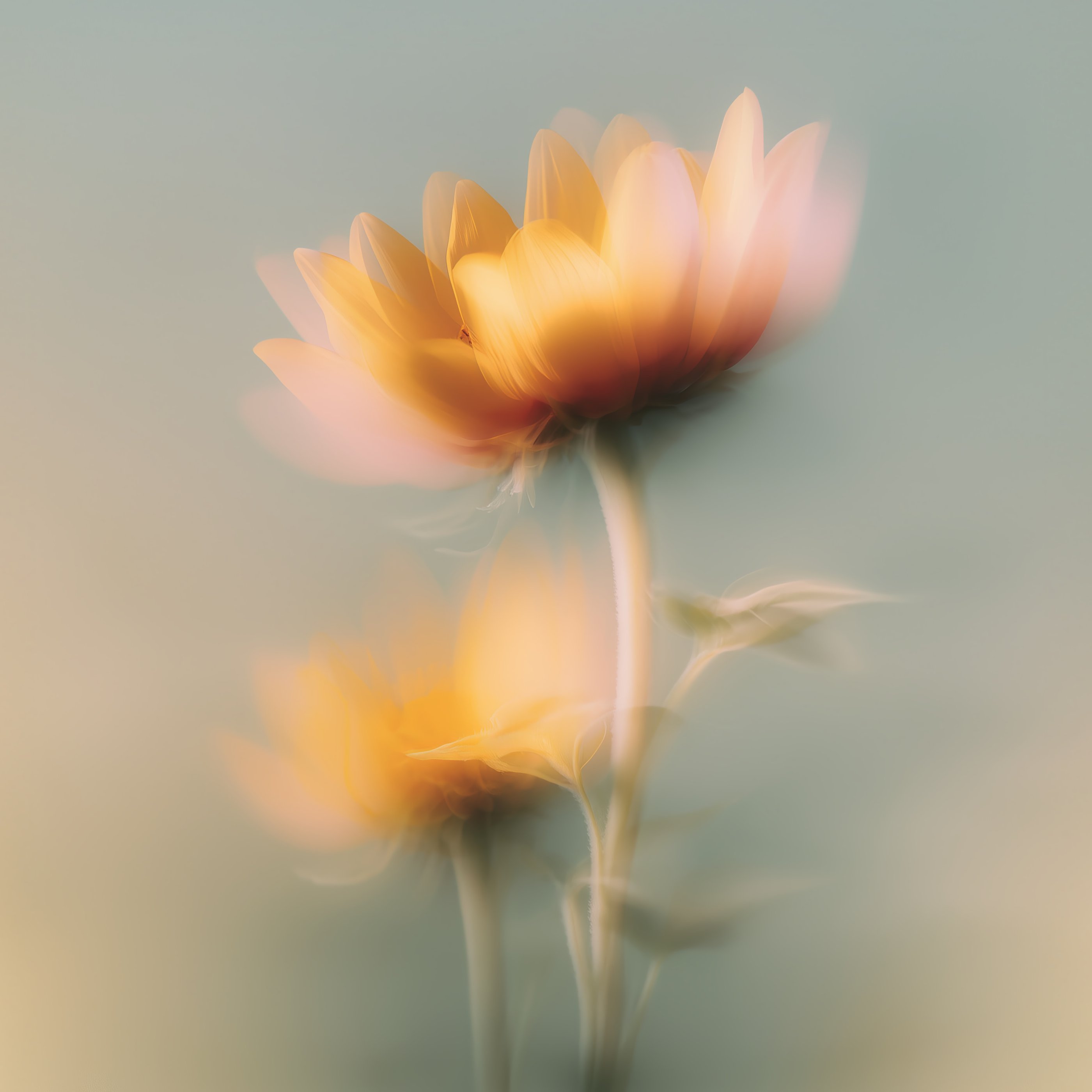 Yellow flowers with a blurred effect - Wallpapers for Samsung Galaxy Tab S9+ in 2800x2800 resolution