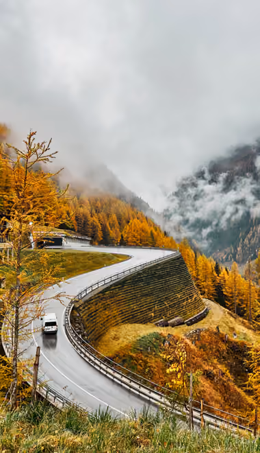 Nature wallpapers: Alps, Austria, autumn, fog