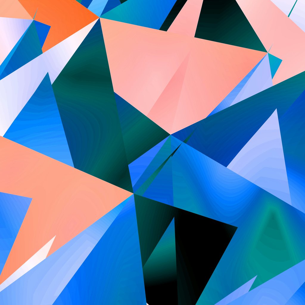 Geometric Abstract Composition with Triangles - Wallpapers for Apple iPad 1 in 1024x1024 resolution