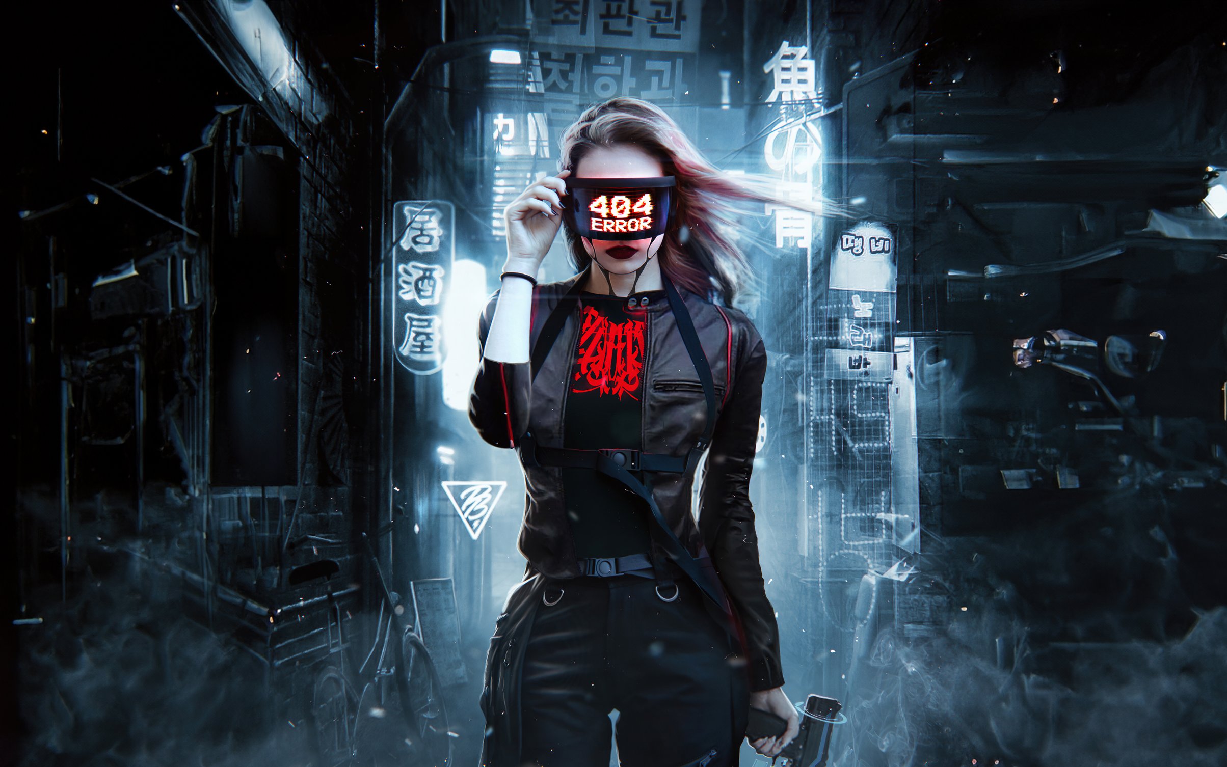 Masked Woman 404 Errors - Wallpapers for MacBook Neo in 2408x1506 resolution