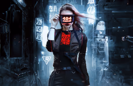 People wallpapers: error 404, cyberpunk, woman, mask