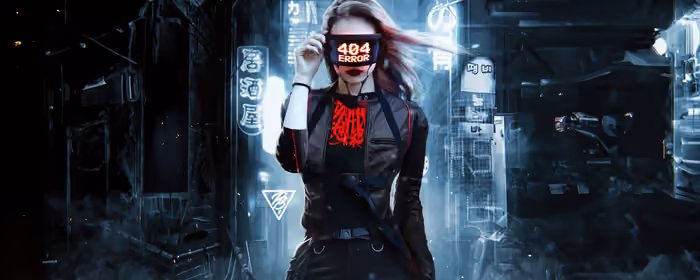 UltraWide 21:9 Error 404 wallpapers (3440x1440): error 404, cyberpunk, woman, mask