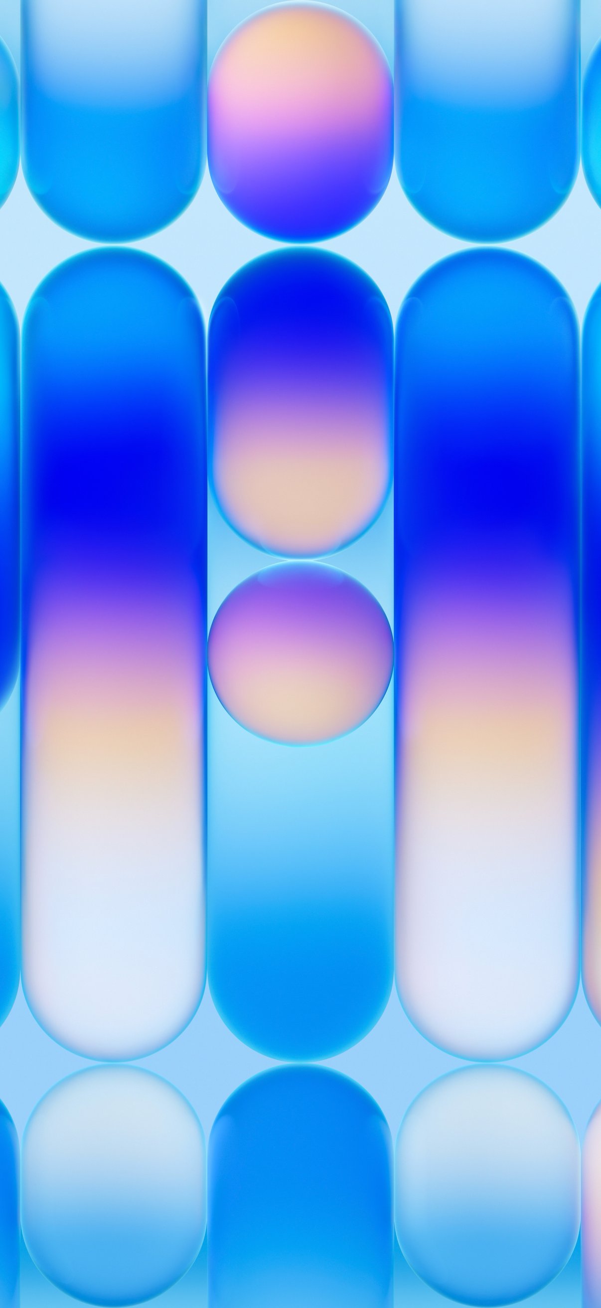 Capsules and a blue gradient - Wallpapers for iPhone 18 Pro/18/17 Pro/17/16 Pro in 1206x2622 resolution