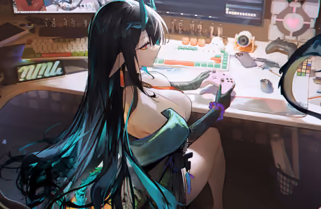 WSVGA Arknights wallpapers (1024x600): Dusk (Arknights), anime girl, gaming, pC