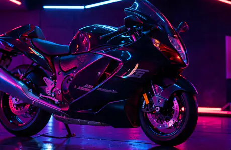 Обои мотоцикл: Suzuki, мотоцикл, неон, производительность