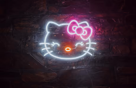XVGA Brick wallpapers (1024x768): Hello Kitty, neon, logo, bow