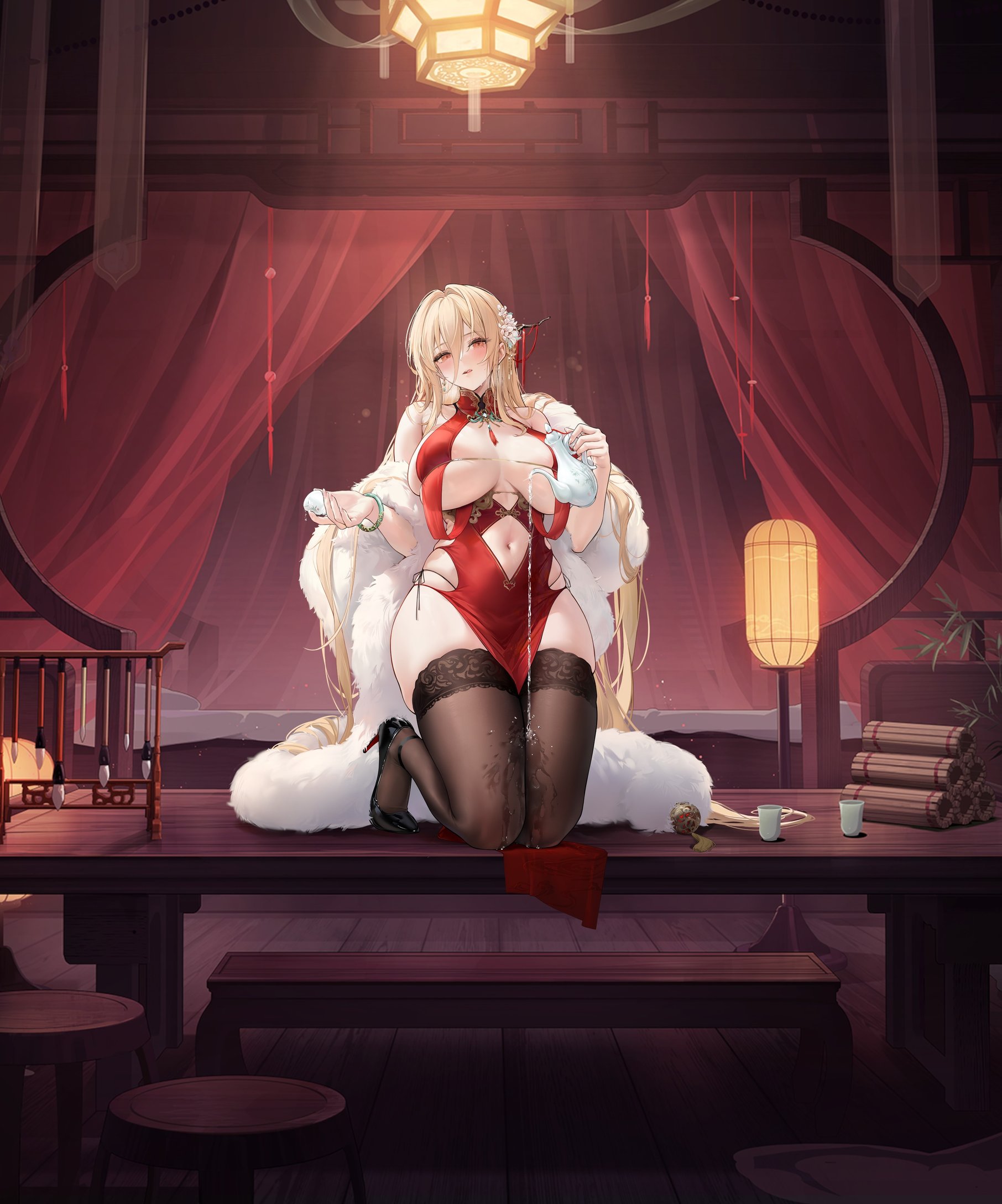 Implacable из Azur Lane в платье - Обои для Samsung Galaxy Z Fold4/Z Fold5/Z Fold6 в разрешении 1812x2176