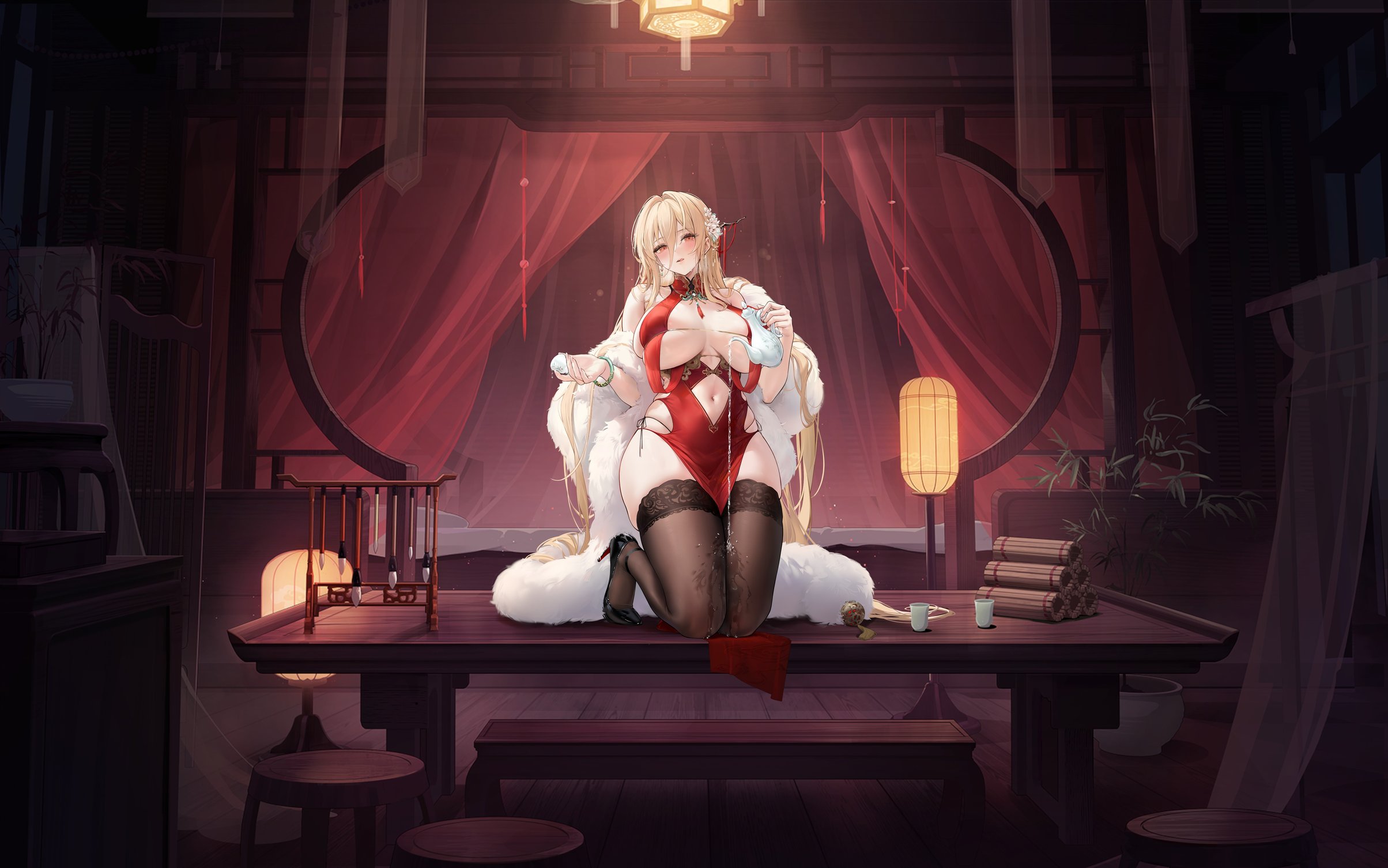 Implacable from Azur Lane in a dress - Wallpapers for MacBook Neo in 2408x1506 resolution