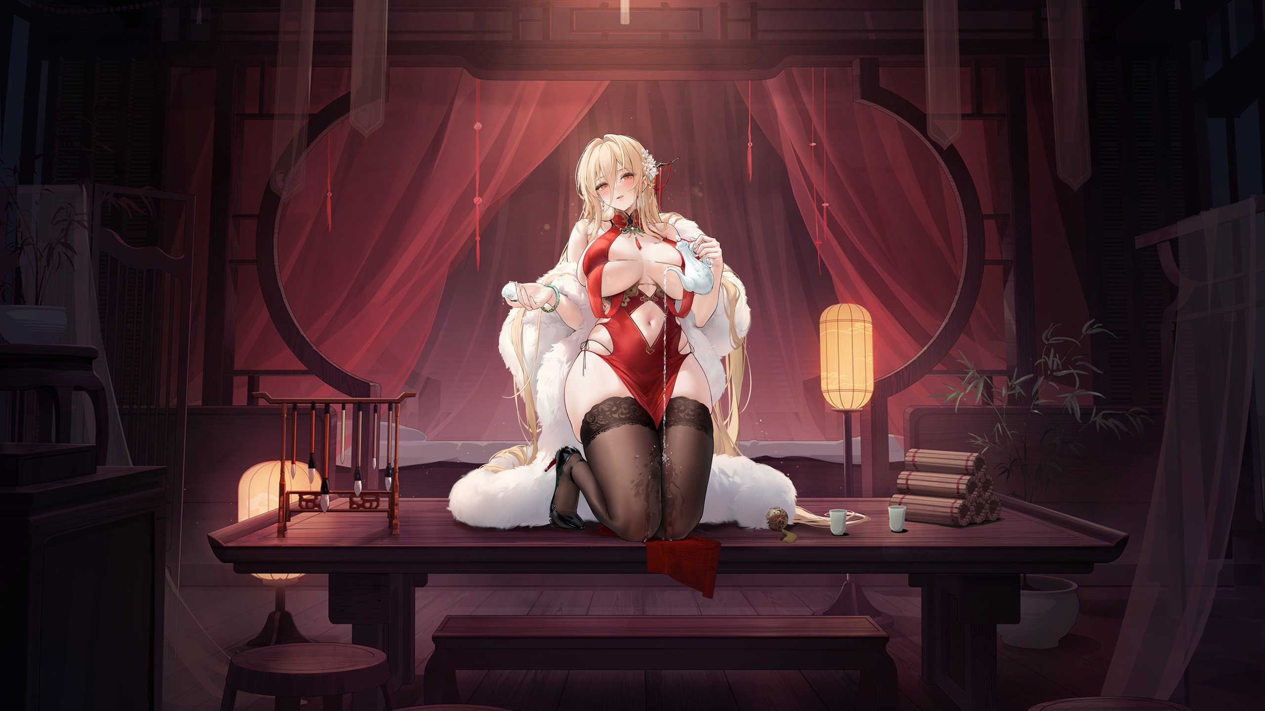 Implacable from Azur Lane in a dress - 2K Quad HD wallpapers in 2560x1440 resolution