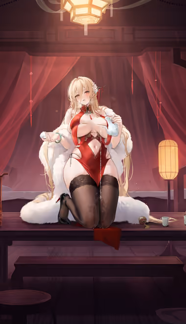 Обои Implacable (Azur Lane) для Xiaomi 13 Ultra/14 Ultra/15 Ultra/17 Pro Max, Samsung Galaxy S20/S20 Ultra/S21 Ultra (1440x3200): Implacable (Azur Lane), девушки, чулки, высокие каблуки