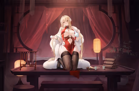 Bodysuit Wallpapers for iPad 10.2″ (2160x2160): Implacable (Azur Lane), girls, stockings, high heels