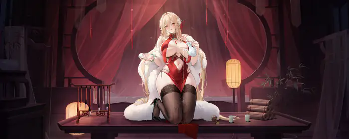 UltraWide 32:9 обои боди (3840x1080): Implacable (Azur Lane), девушки, чулки, высокие каблуки