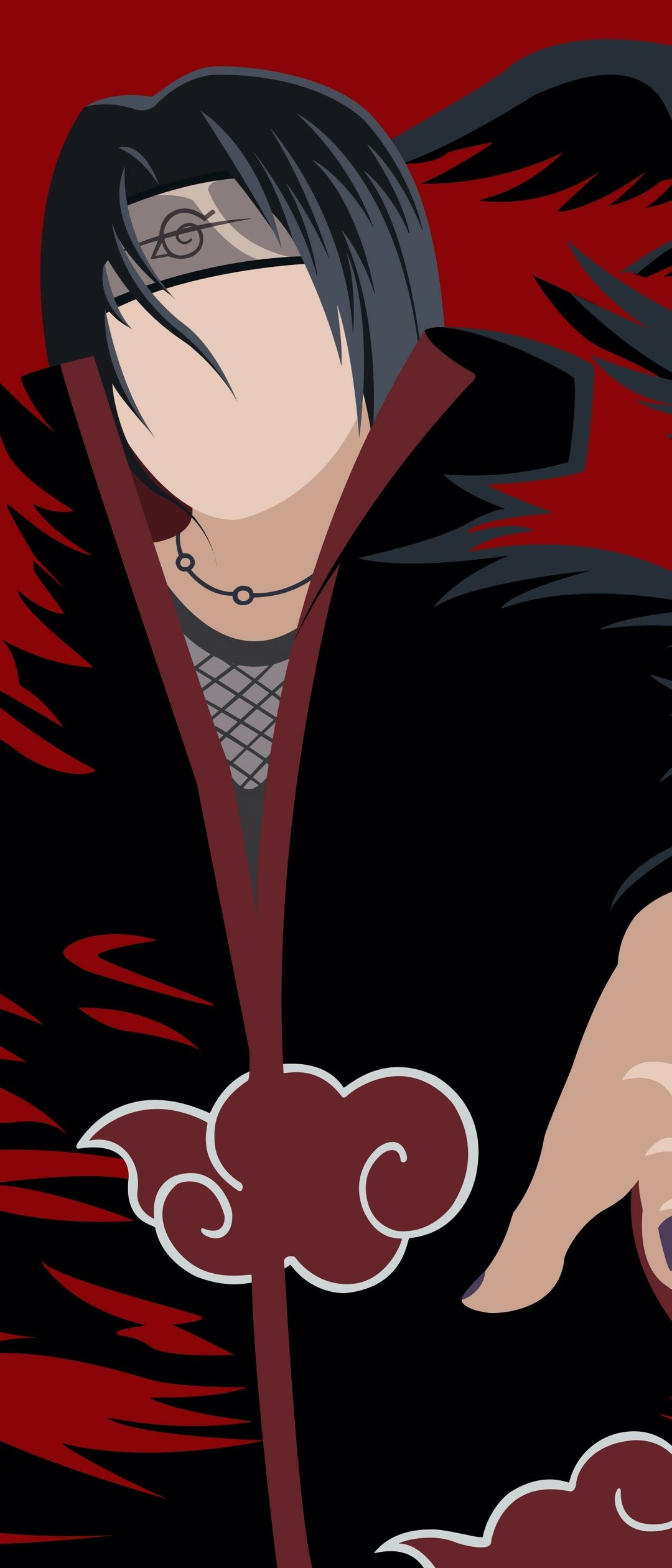 Itachi Uchiha from Naruto without a face - Wallpapers for Samsung Galaxy Z Flip7, Sony Xperia 5 II/5 III/5 V/10 IV/10 V, Xiaomi Mix Fold 3 in 1080x2520 resolution