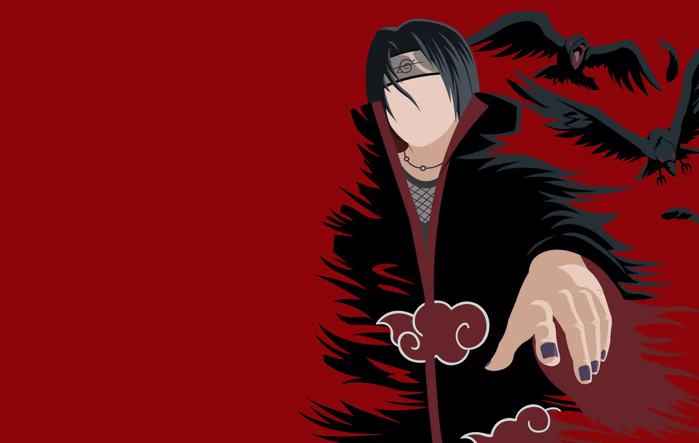 Itachi Uchiha from Naruto without a face — desktop and phone wallpaper, free download