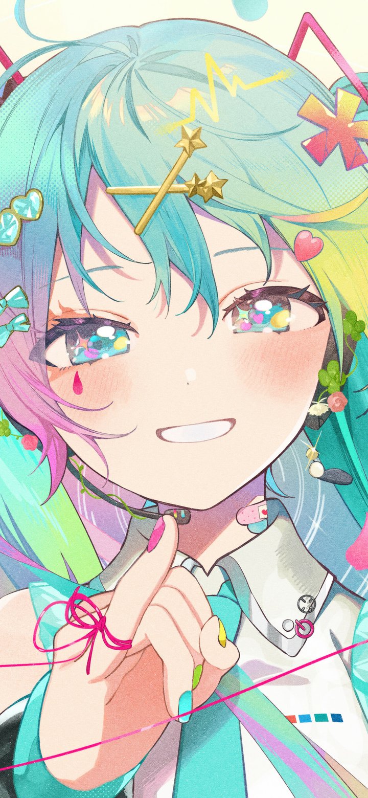 Anime Schoolgirl with Green Hair - Wallpapers for Samsung Galaxy A11/A20e/A20/M11, Xiaomi Redmi 9A/9C, POCO C40 in 720x1560 resolution