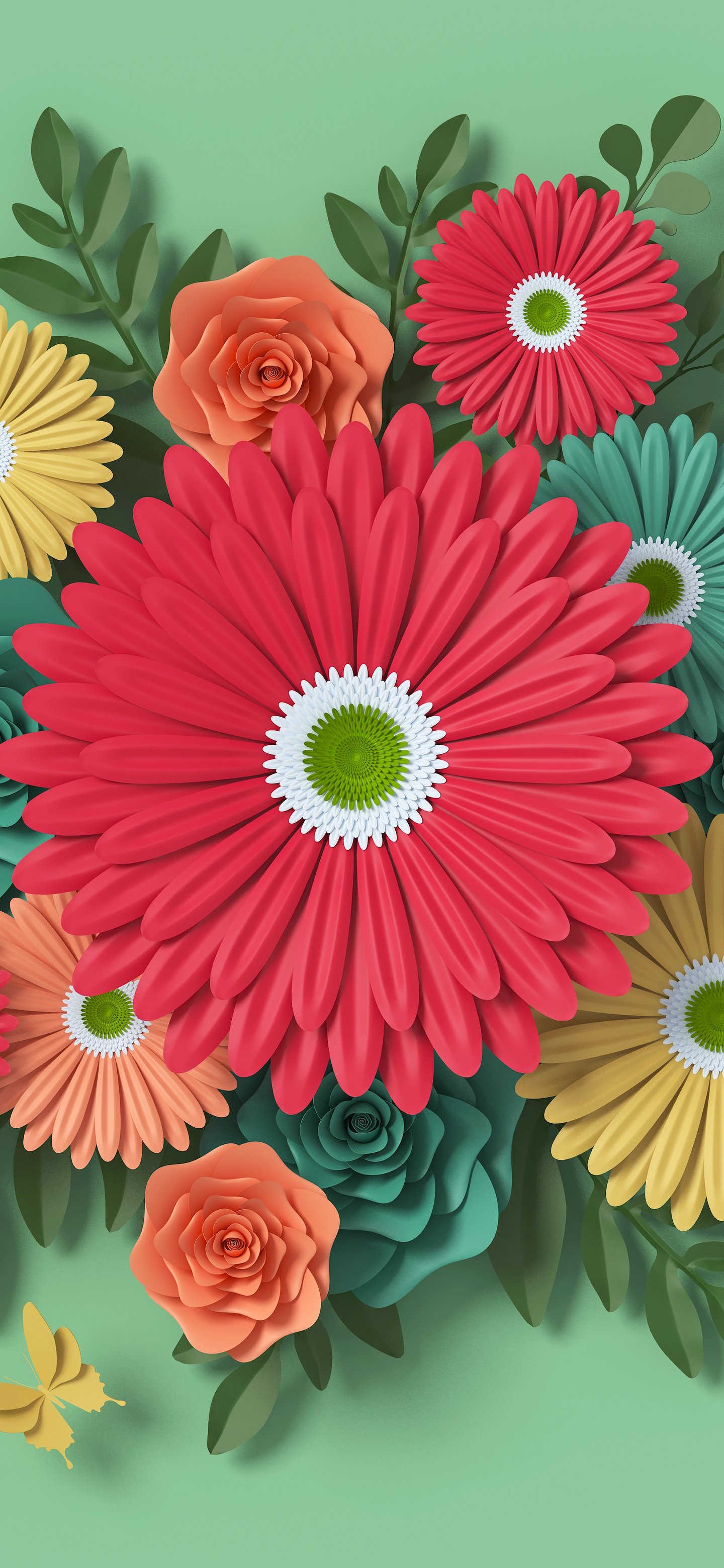 Spring Handmade Gerbera Bouquet - Wallpapers for Samsung Galaxy S24/S24 Ultra/S25 Ultra/S25+/S26 Ultra in 1440x3120 resolution