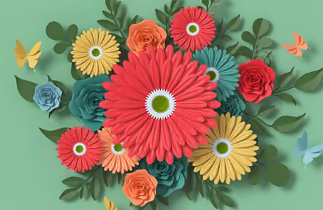 Gerberas Wallpapers for iPad Retina (2048x2048): gerberas, flowers, arrangement, leaves