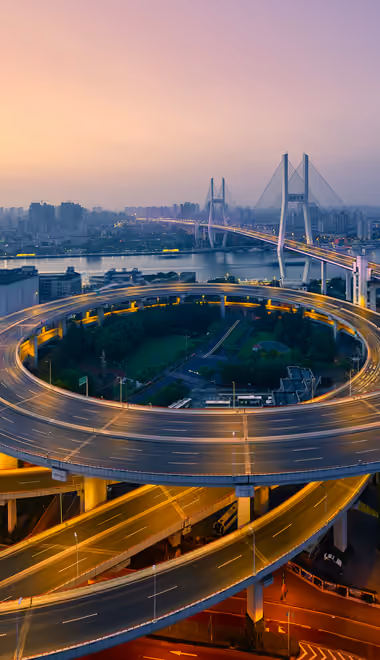 Highway Wallpapers for Xiaomi 17/17 Pro (1220x2608): Shanghai, China, skyscrapers, sunset