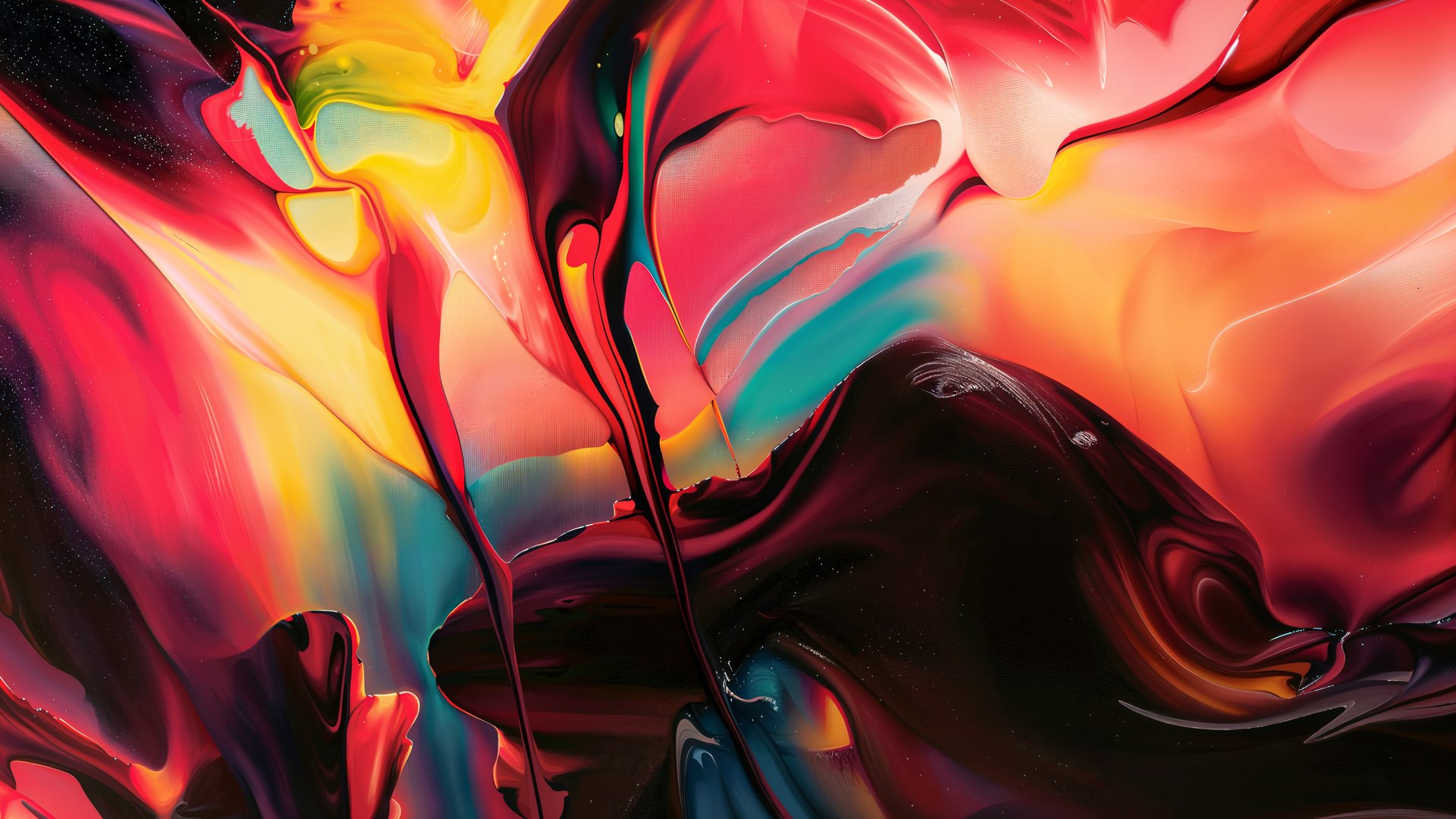 Vibrant Oil Paint Splash Pattern - Full HD wallpapers in 1920x1080 resolution