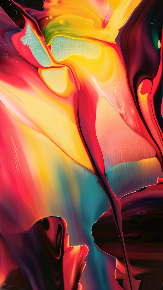 Vibrant Oil Paint Splash Pattern - Wallpapers for Samsung, HTC, Sony in 540x960 resolution